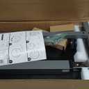 Vaunn Medical Pneumatic Adjustable Overbed Bedside Table with Wheels (Hospital and Home Use) (Black)