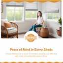 Radiance Cordless Bamboo Roman Shades for Windows - Bamboo Blinds for Semi-Private Light Control - Easy to Lift & Fold Up Window Shades - White - 39" W x 64" L - (2215338E)