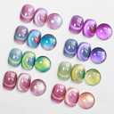 MIZHSE Cat Eye Gel Nail Polish, Gemstone Series Magnetic Gel Polish Set with Magnet Stick, Colorful Crystal Glassy Cateye Effect Soak Off Nail Art Gift for Women