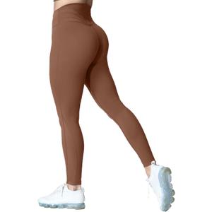 Aoxjox High Waisted Workout Leggings for Women Trinity Yoga Pants 26.5" (Medium, Dandelion Brown)