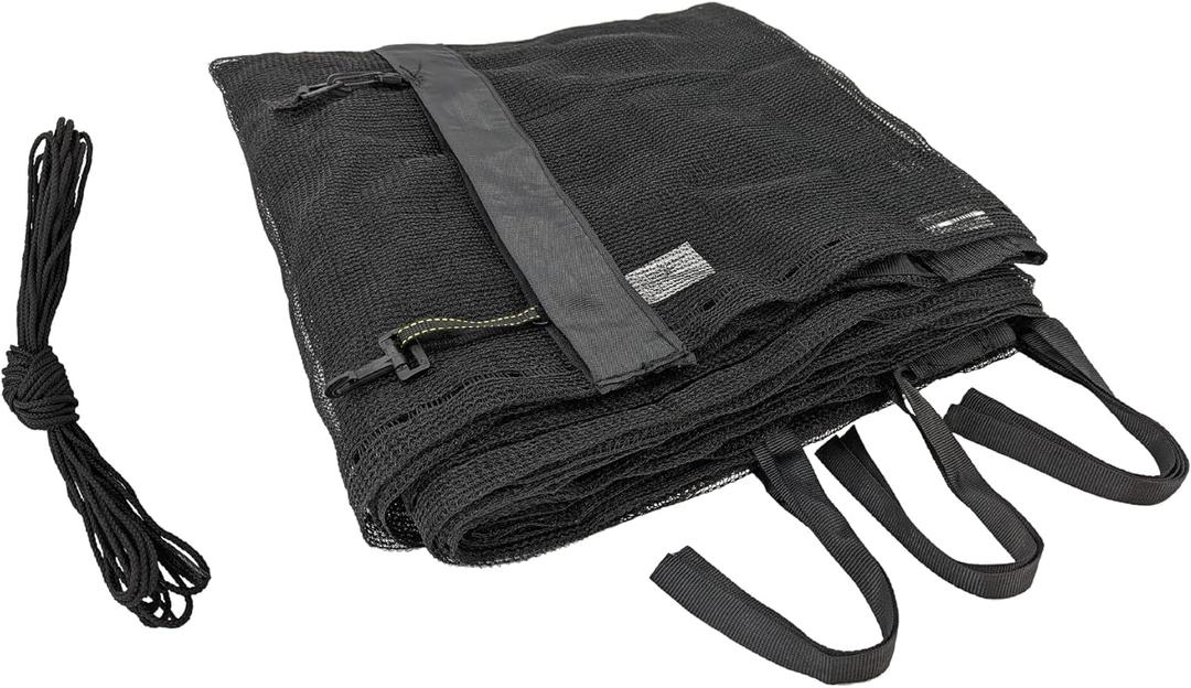 Trampoline Pro 15ft Universal Trampoline Net Replacement, Safety Enclosure Net for 6 or 8 Straight/Angled Poles, 15ft Round Frame