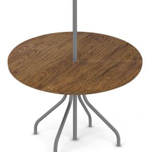 Brown Wooden Round Outdoor Tablecloths with Umbrella Hole Circle Fitted Table Cloths with Elastic Zippered Tablecloth 45"-56" Waterproof Umbrella Table Cloths Round Elastic Table Cover for Patio