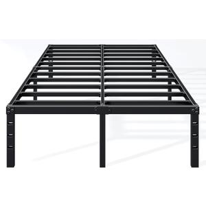 Hafenpo 18 Inch Queen Bed Frame - Sturdy Metal Platform Queen Size, No Box Spring Needed, Heavy Duty, Easy Assembly, Strong Bearing Capacity, Under Bed Storage, Black