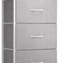 AODK Dresser for Bedroom Nightstand Small Dressers Chest of Drawers End Table for Living Room, Closet Dresser with 3 Storage Drawers Organizer Clothes, Light Grey