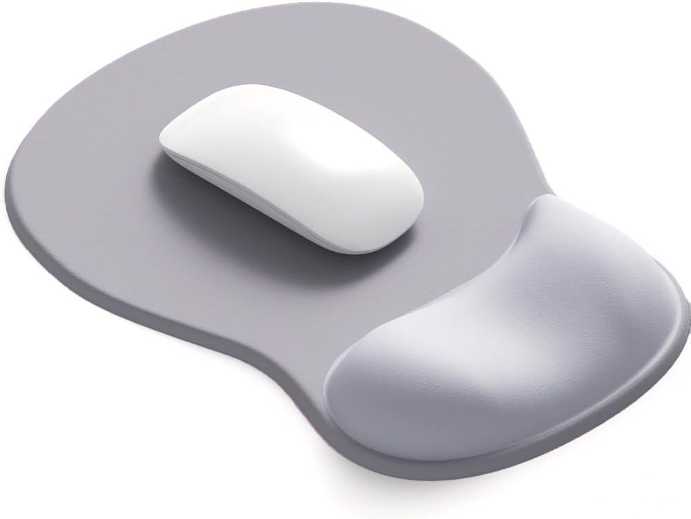 ErgoComfort Gel Wrist Rest Mouse Pad-Ergonomic Office Mousepad with Wrist Support-Non-Slip, Design Desk Accessories Mat for Home&Game Decor (03Silver Surge)