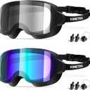 2 Pack Youth Swim Goggles, Women Frameless Fashion Anti Fog Swimming Goggles for Teens Adult Wide View UV Protection