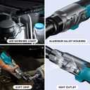 ACROPOW 3/8" Cordless Ratchet Wrench, Compatible with Makita 18V Battery, 74Ft-Lbs Brushless Motor Electric Ratchet with Variable Speed, 1/2" & 1/4" Adapters, 3" Extension Bar (Tool Only)
