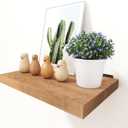 Solid Oak Floating Shelves - 16" Wide X 10" Deep, Heavy Duty Floating Shelf with Brackets, Rustic Wood Shelves for Home Decor