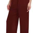 Kivdol 3PACK Women's Casual Loose Wide Leg Cozy Pants Yoga High Waisted Sweatpants Comfy Lounge Pants with Pants with Pockets (Size: Medium, Red)