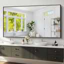 Koonmi Black Framed Bathroom Mirror - Shatterproof 36"x71" Tempered Glass, HD No Distortion, Horizontal/Vertical Mount, Modern Matte Aluminum Alloy Frame