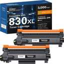 TN830XL Toner Cartridges Replacement for Brother TN830XL TN830 TN830 XL Toner Work for Brother HL-L2460DW DCP-L2640DW HL-L2480DW HL-L2400D HL-L2405W MFC-L2820DW Printer 2PK (High Yield)