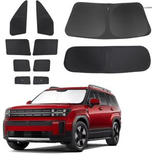 Windshield Sun Shade Car Windshield Foldable Full Windows Coverage Custom Fit for 2024-2026 Hymdai Santa Fe Accessories Car Window Shades Block Sun UV Rays 10PCS