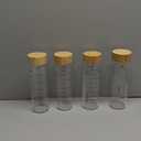 Glass Juice Bottles 4 Pack 16 oz - Wide Mouth Glass Water Bottles with Lids - Borosilicate,Stainless Steel Lids for Juicing, Smoothies, Infused Water, Beverage Storage, Leakproof, Reusable, BPA Free