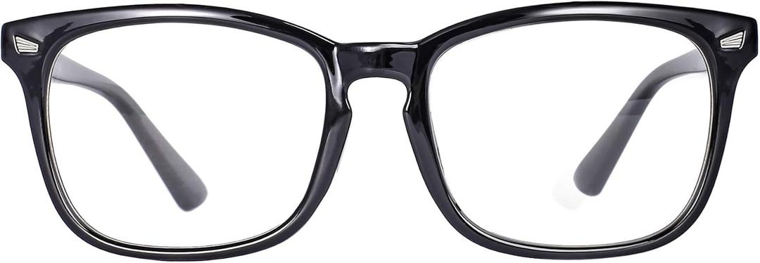 MAXJULI Blue Light Blocking Glasses,Computer Reading/Gaming/TV/Phones Glasses for Women Men(Shiny Black)