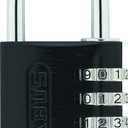 ABUS 145/40 C Aluminum Resettable Combination Padlock, 4 Dial, Black
