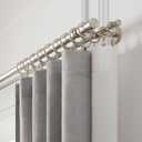 Cambria Designer Brushed Nickel Fixed Length Double Curtain Rod - 9 ft