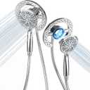 PRIMSOPH Shower Head Handheld Spray Combo 10 Mode Spray Settings Magnetic 2-in-1 High Pressure Dual Showerhead Auto-Switch Round Combination, Chrome