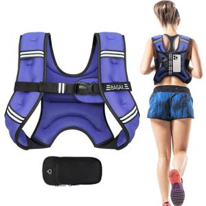 BAGAIL Weighted Vest, 5lbs/10lbs/12lbs/15lbs/20lbs/25lbs/30lbs Weight Vest with Detachable Pouch, Rucking Vest for Women, Men, Walking, Weight Loss, Training, Running (10 lb, Purple)
