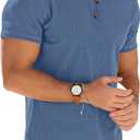 Sailwind Mens Muscle Henley Shirts Lightweight Workout T-Shirt Gym Tee Athletic Short Sleeve with Button XL