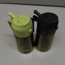YARRAMATE 16oz/470ml 2PCS Light Blockage Dark Oil Sprayer for Cooking, 2 in 1 Olive Oil Dispenser Bottle for Kitchen, Green Glass Oil Bottle, Food-Grade Oil Mister for Air Fryer, BBQ (Black & Green)