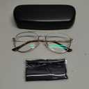 Aviator Reading Glasses for men and Women Blue Light Blocking Lens Spring Temple (Gold)