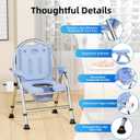 4 in 1 Folding Bedside Commode Chair for Elderly with Arms and Back,Adjustable Height Raised Toilet Seat with Handles,Adults Potty Chair for Seniors,Disabled,Holds Up to 350 lb (ABS Plastic Seat)