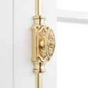 6' Brass Cremone Bolt for Windows – Polished Lacquer Brass Finish, Simple Design, Vintage Charm, Solid Construction, Includes 2 Rods, Suits Modern or Antique Homes