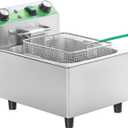 Electric Deep Fryer with Timer 10L/10.6QT Commercial Deep Fryer with Basket and Lid, Temp Control, 1700W/110V Stainless Steel Single Oil Fryer Countertop Fryer for Home and Restaurant Use
