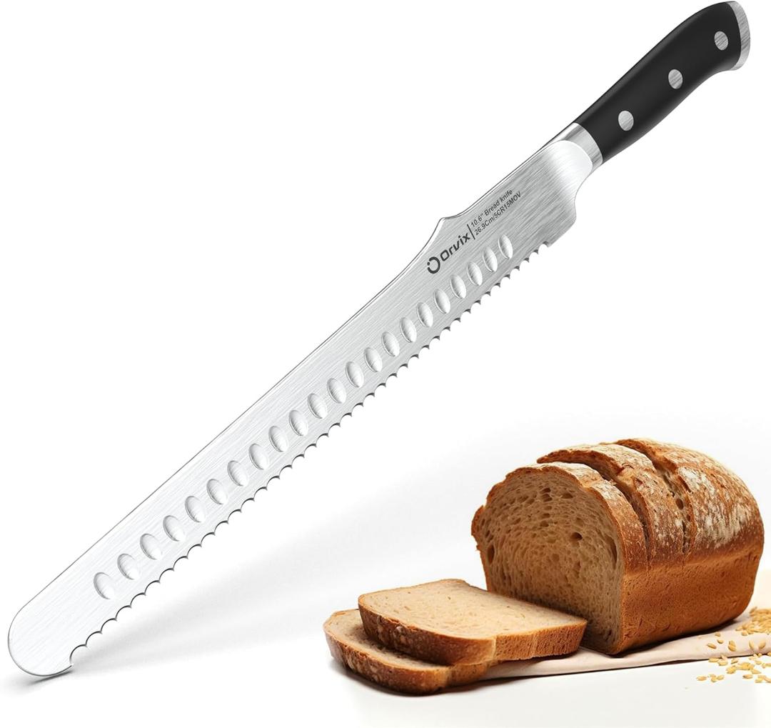 Bread Knife Extra Long 15.6 Inch Serrated Knife for Homemade Sourdough Bread Ultra Sharp Stainless Steel Full Tang with Ergonomic Handle Artisan Professional Series with Luxury Gift Box