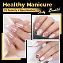UNA GELLA Short Almond Gel Nail Tips, 600 Pcs Pre-Filed Short Nail Tips Almond Shape Half Matte Press On Nails 12 Sizes Full Cover Clear Fake Nails for Extension Home DIY Salon with Box