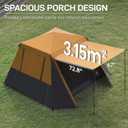 EVER ADVANCED Blackout 6 Person Camping Tent, Instant Cabin Tent for Family with Vestibule and Large Mesh Windows, 60s Easy Setup, Double Layer, Water-Resistant, Orange & Black
