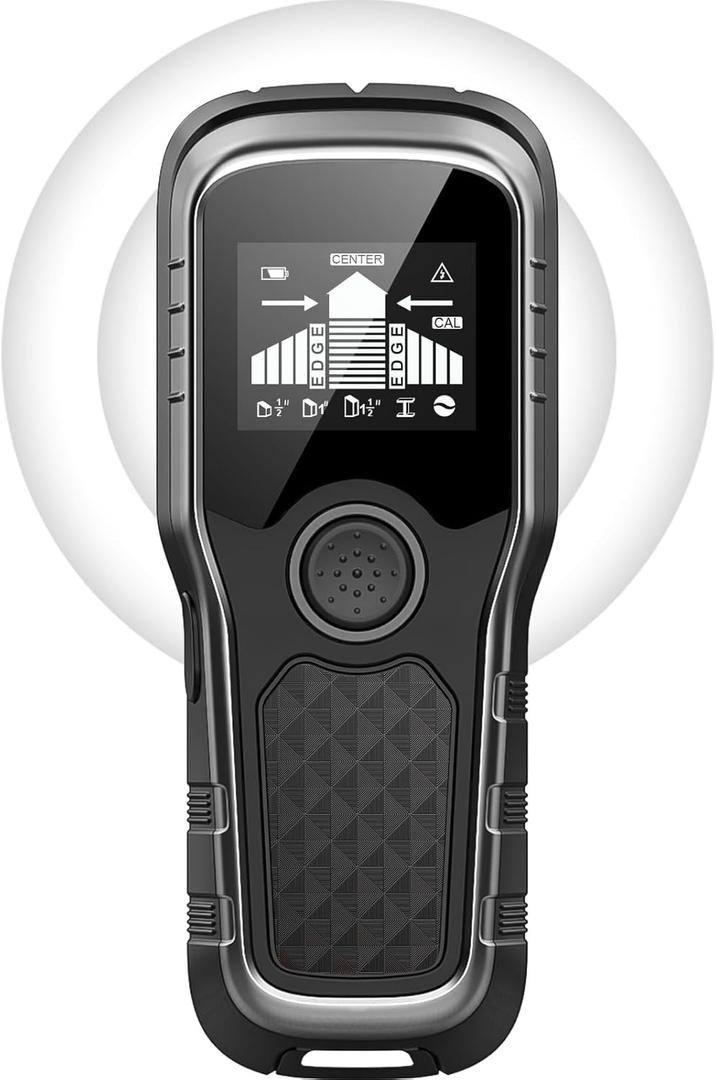 Stud Finder Wall Scanner, Advanced 5-in-1 Detector for Wood, Metal, Joists, Pipes, and AC Wires, New version Intelligent Chip, High-Definition LCD Display Screen & Audible Alarm (Black)