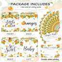 Pajean 50 Little Cutie Orange Diaper Raffle Tickets with Box Baby Shower Party Supplies Summer Tangerine Theme Orange Card Box for Baby Shower Game Invitation Insert and Decor