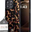 Cocomii - Rectangle Case Compatible with iPhone 15 Pro Max - Compatible with MagSafe, Classic Tortoise Shell, Elegant Animal Print, Magnetic Phone Case for iPhone 15 Pro Max 6.7 inch, Black/Brown