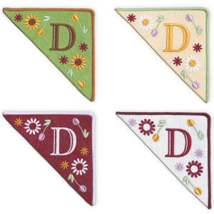 Personalized Embroidered Corner Mark, 4 Pack, Finished Initial Felt Bookmark Corner, Gift for Book Lover (Ready-made-d)