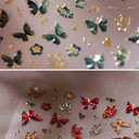2 x Butterfly Nail Art Stickers 5D Embossed Red Butterfly Nail Stickers Self-Adhesive Yellow Gold Butterflies Nail Decals Spring Summer Nail Art for Women Girls Daily Manicure DIY Nail Supplies
