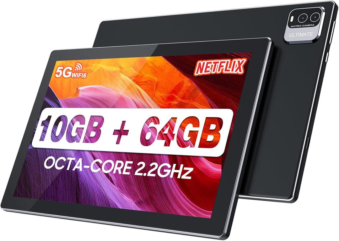 YQSAVIOR Tablet MTK8768 Octa-CORE 10.1Inch RAM 10GB(4+6Expand) +64GB ROM+1TB Expandable Computer Tab PC, IPS 1280 * 800 Screen, 2+8MP Dual Camera, WiFi, BT, Black