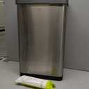 EKO Mirage-T 50 Liter / 13.2 Gallon Touchless Rectangular Motion Sensor Trash Can, Brushed Stainless Steel Finish