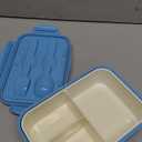 Bento Boxes for Adults - 1100 ML Bento Lunch Box Container For Kids With Spoon & Fork - Durable Perfect Size for On-the-Go Meal, BPA-Free and Food-Safe Materials(Blue)