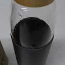 veegoal 25 Oz Borosilicate Glass Water Bottles with Bamboo Lid, BPA-FREE, Non-Slip Silicone Sleeve, and Stainless Steel Leak Proof Lid - Reusable Glass Bottle for Men and Women (Charcoal Grey)