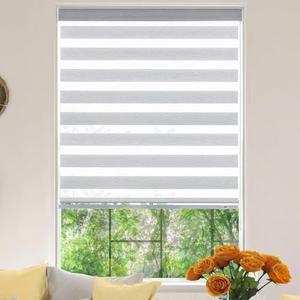 KALYSIE Zebra Roller Window Blinds,Custom Cut to Size,Roller Blinds Dual Layer Roller Shade Blinds, Gray,Fixed 72 InchesHigh,71 Inches Width