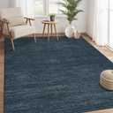 Area Rug 4x6 Washable Bedroom Rugs Non Slip Modern Solid Color Large Living Room Throw Carpet Low Pile Minimalist Kitchen Rug Plain Accent Rug Mat Classic Boho Area Rugs for Nursery Entryway, Navy