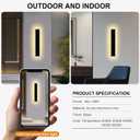 2 Pack 40in Modern LED Outdoor Light, Garage Sconces Wall Light, IP65 Waterproof Exterior Wall Mount Lighting, Black Outdoor Wall Light Fixtures for House, Patio Courtyard Porch Garden