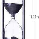 Large Hourglass Timer 30 Minute, Decorative Wooden Sandglass, Black
