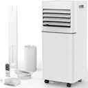 COWSAR 5000 BTU Portable Air Conditioner, Cooling for 200 Sq Ft Max, Remote Control, 2 Fan Speeds, 24H Timer, Quiet Operation & Fan Mode for Bedroom, Office, Home and Dorm