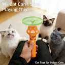 Cat Fetch Toy Launcher with 10 Soft & Flexible Discs, Cat Toys for Indoor Cats, LED Glowing Launcher, Electric Interactive Kitten Toy for Hunting & Exercise, USB Rechargeable