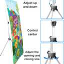 2 Pack Adjustable X Banner Stand Fit Banner 23 x 63 to 32 x 71 Inch, Retractable Banner Display Holder with Protable Travel Bag for Trade Show, Exhibition, Event, Birthday & Party