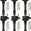 ECCPP UF825 6 ignition coils with 6 iridium Spark Plugs for ford for F-150 2018-2021, Explorer 2020-2021, Transit-150/250/350/350, 3.3L 3.5L, JL3Z12029A UF825 DG564