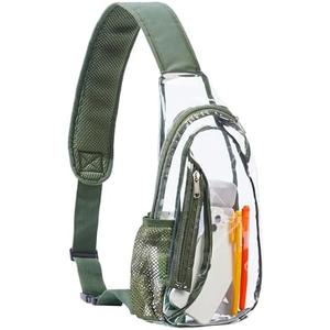 gdbis Clear Sling Bag, Stadium Approved PVC Crossbody Backpack, Clear Casual Chest Daypack for Hiking, Stadium or Concerts