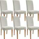 Chair Covers for Dining Chairs, Stretch Jacquard Dining Chair Silpcovers Set of 6, Cat Scratch Resistant Washable Dining Chair Covers, Removable Chair Protectors for Dining Room, Kitchen, Hotel (Grey)